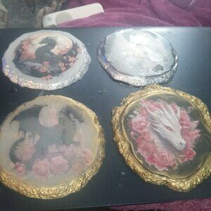 Handmade Dragon Resin Wall hanging Coaster Set
